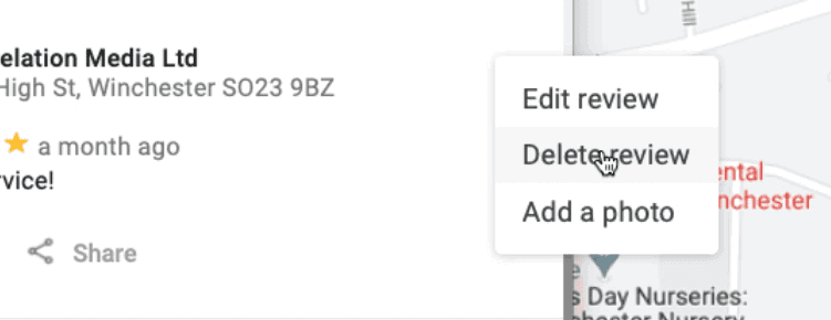 Delete a google review