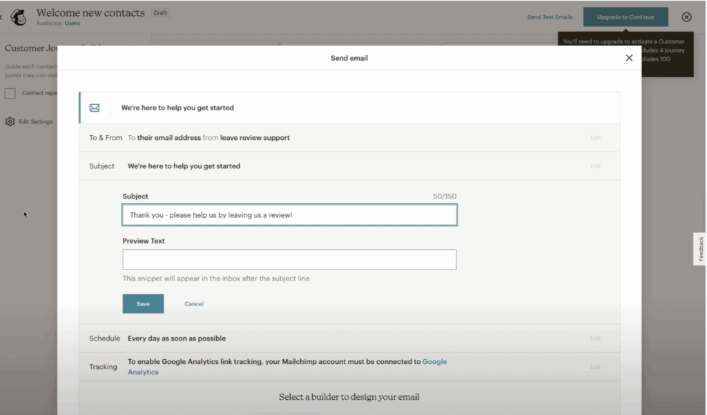 Google review automation - Subject line